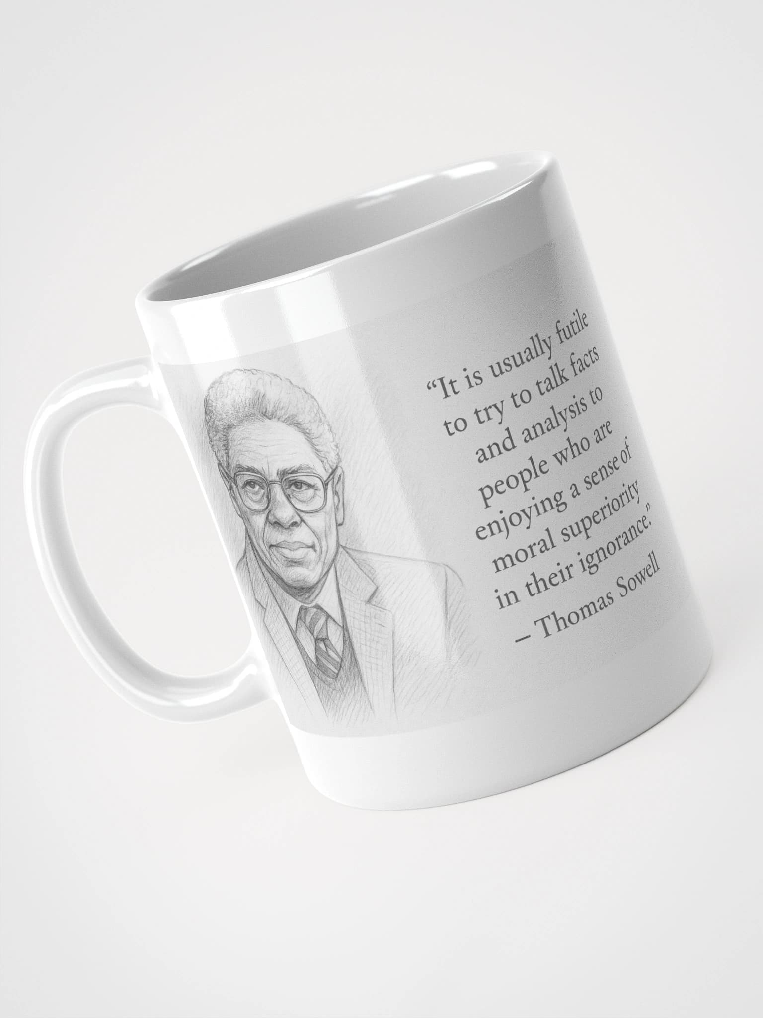 “Moral Superiority” - Thomas Sowell Quote Mug