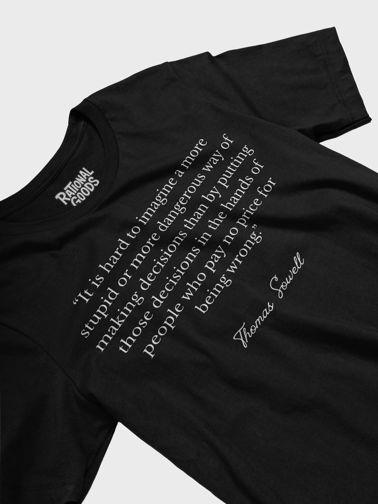 “No Price for Being Wrong” Quote Tee – Thomas Sowell - alternate view