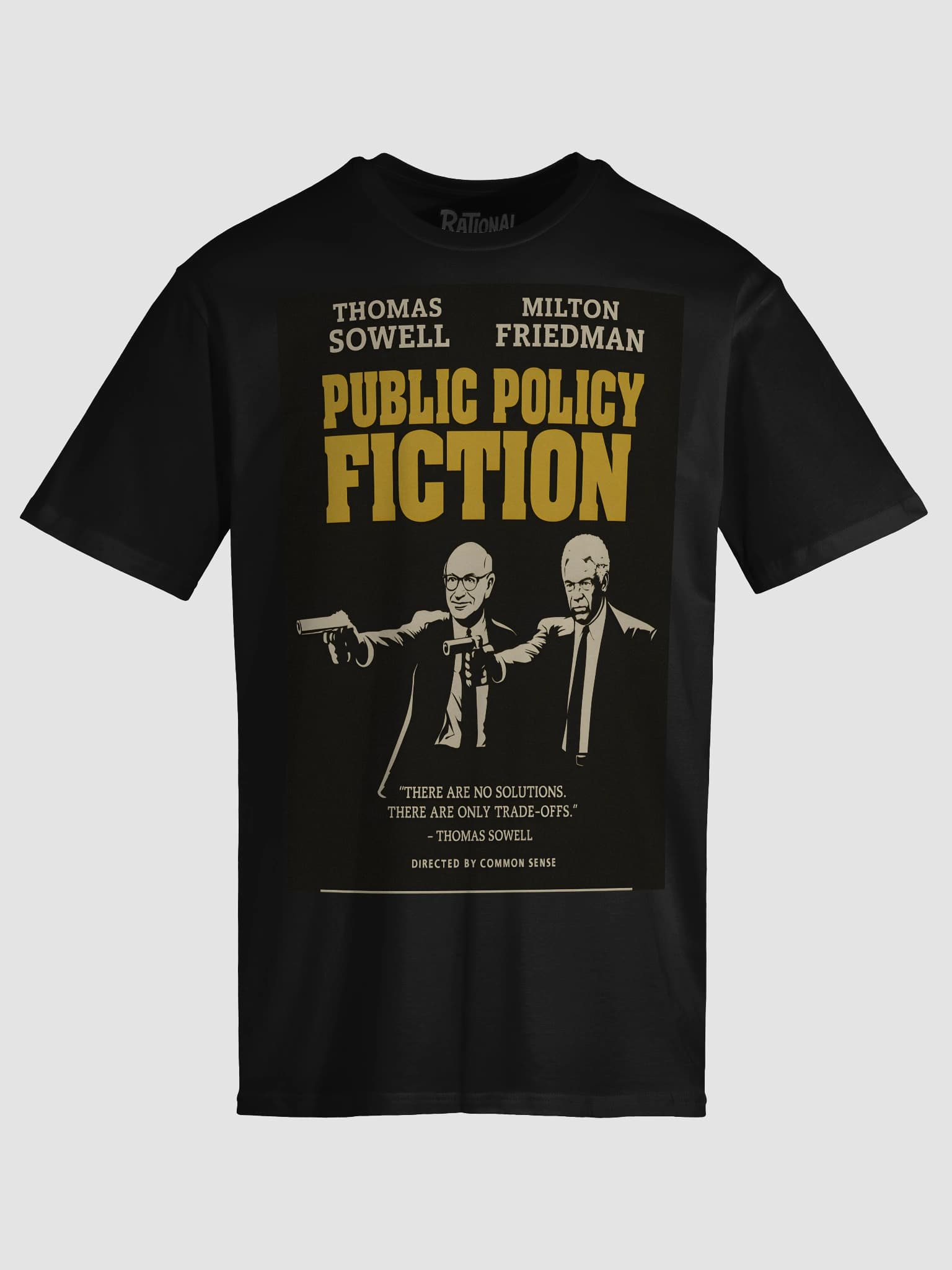 Public Policy Fiction – Sowell & Friedman Tribute Tee (Premium Version) - alternate view