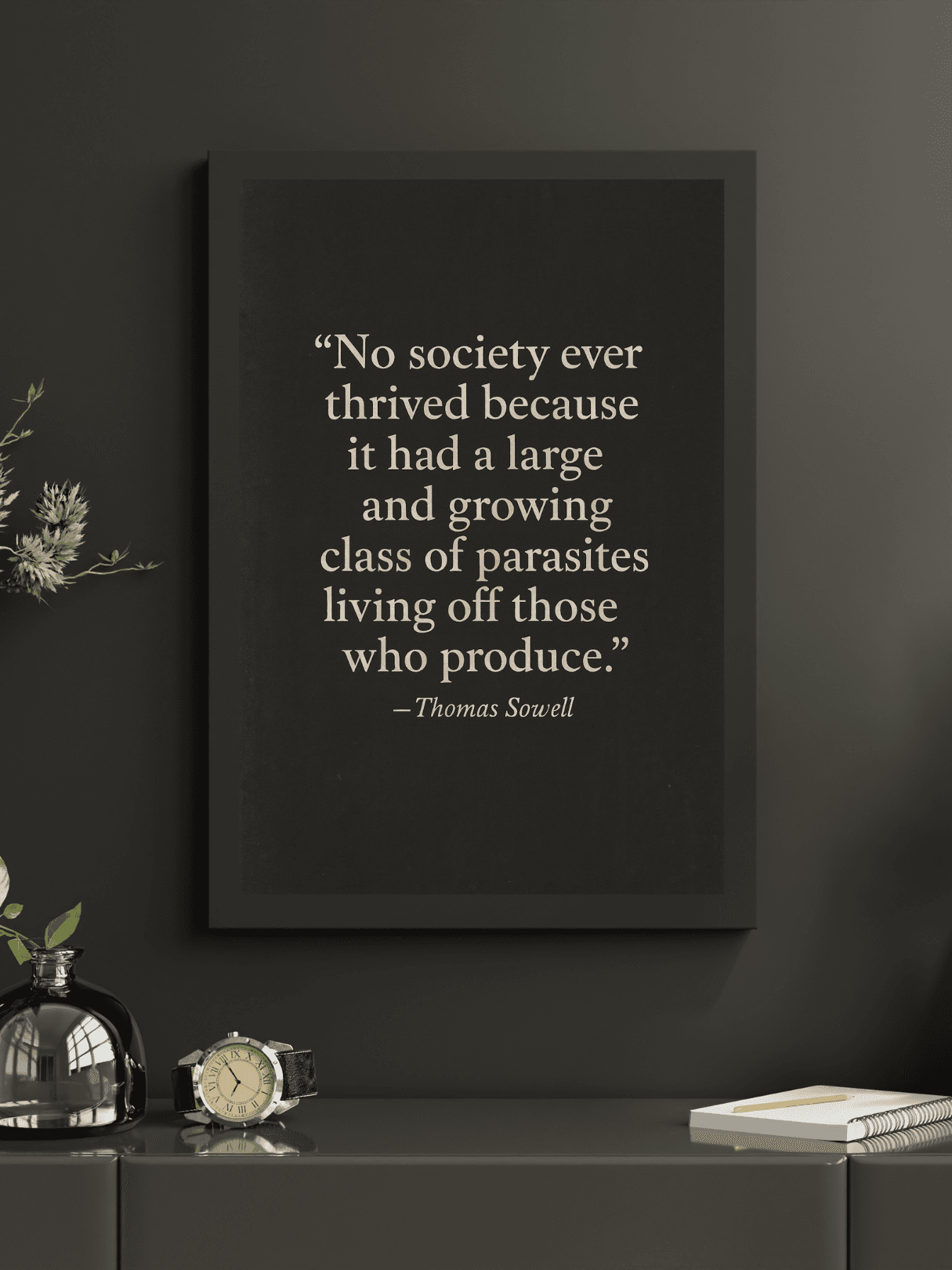 “The Parasite Class” – Thomas Sowell Wall Art (Framed)