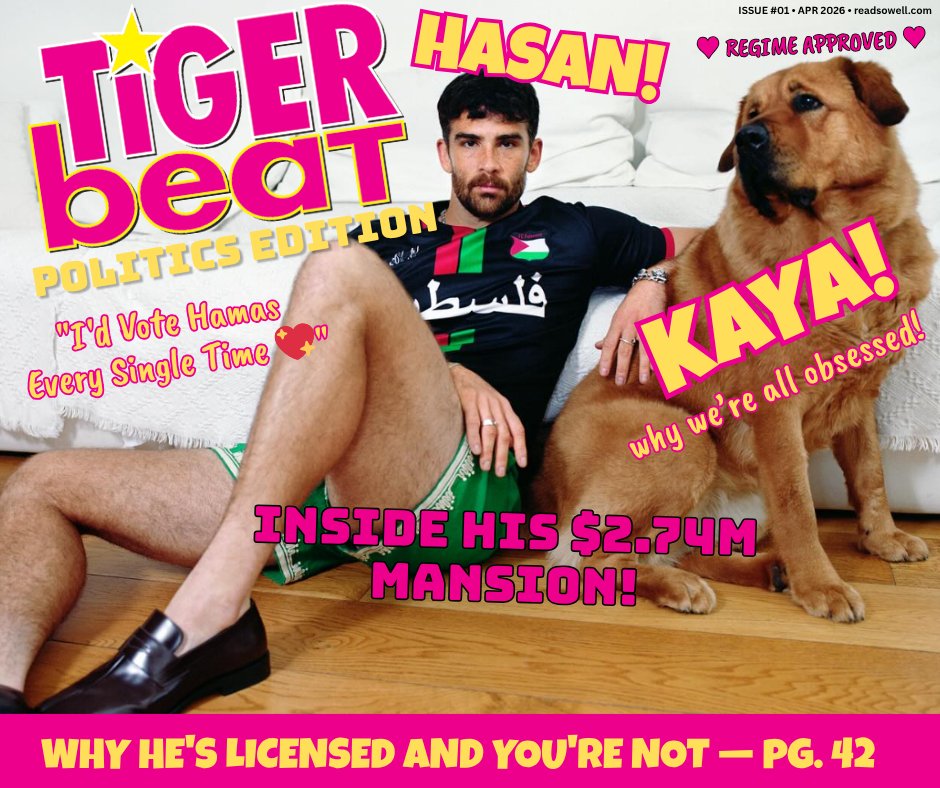 Tiger Beat: Politics Edition cover, satirical, featuring Hasan Piker.