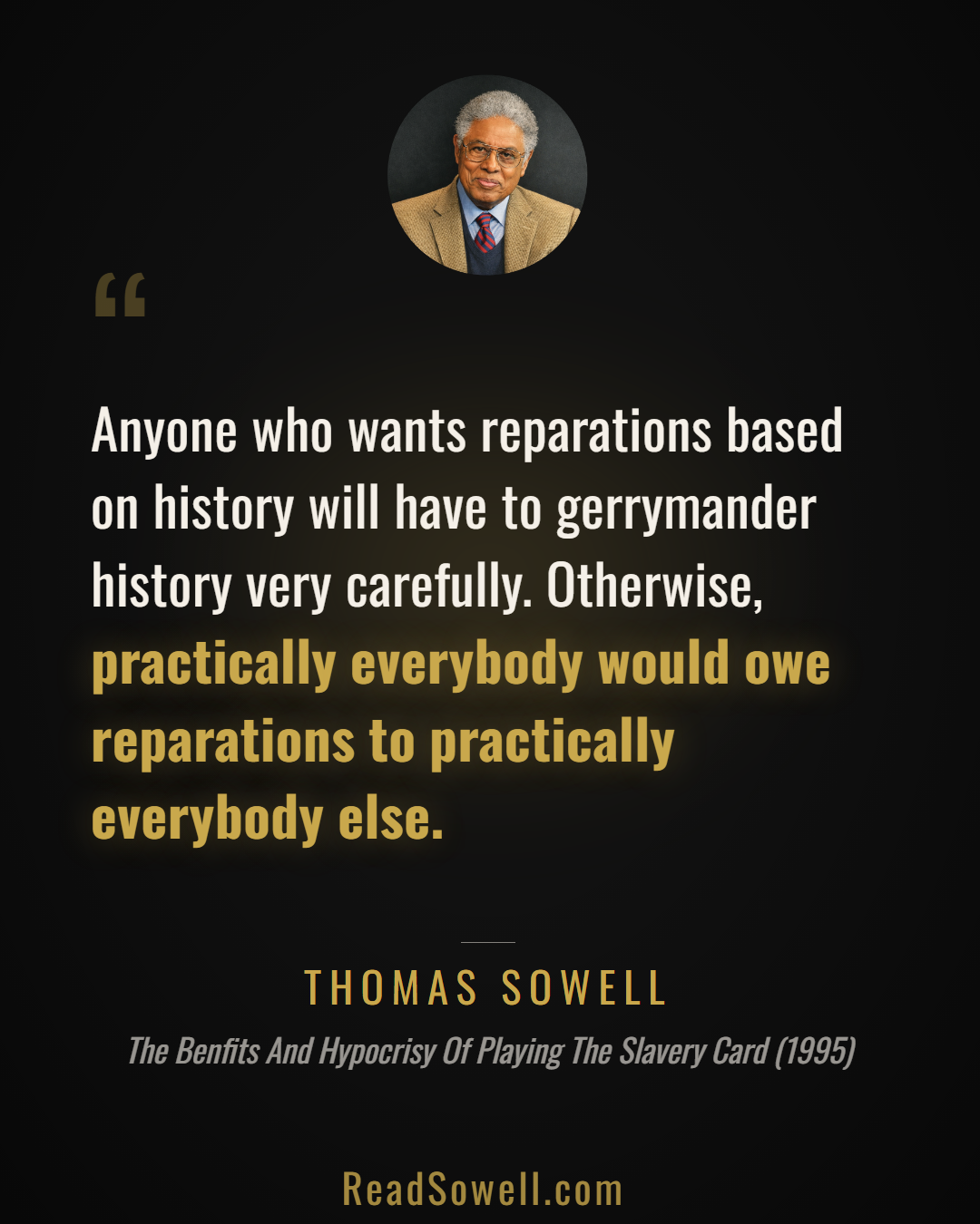 Meme: Anyone who wants reparations based on history will have to g...
